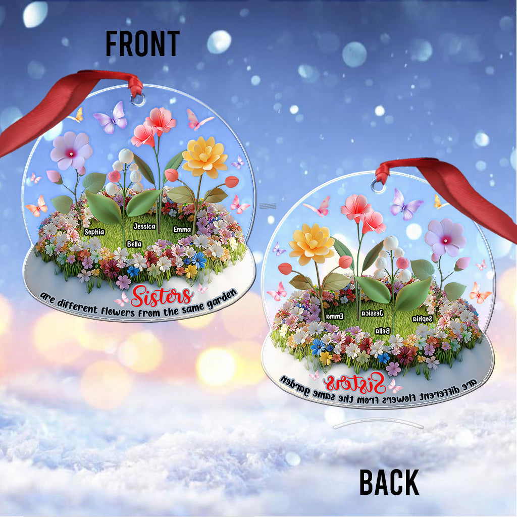 Schwestern sind verschiedene Blumen aus demselben Garten – personalisierter Schwester-Anhänger in individueller Form