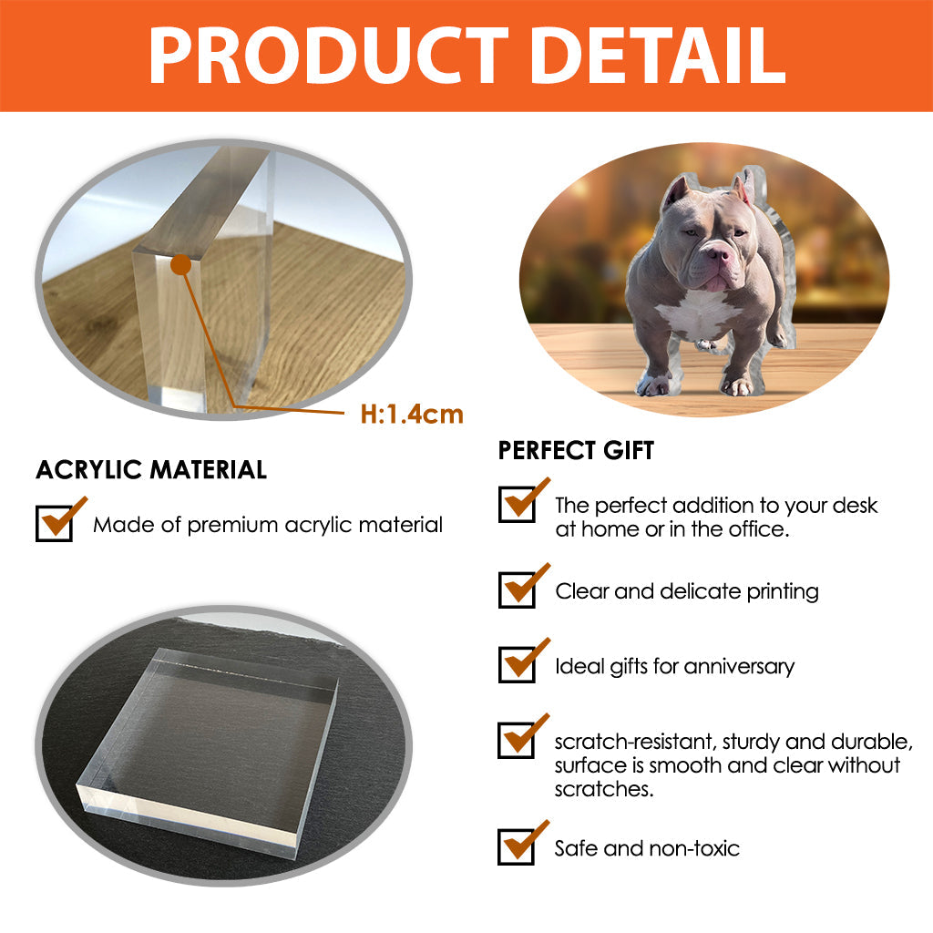 Beliebiges Foto - Personalisierte Acrylplakette in Hundeform