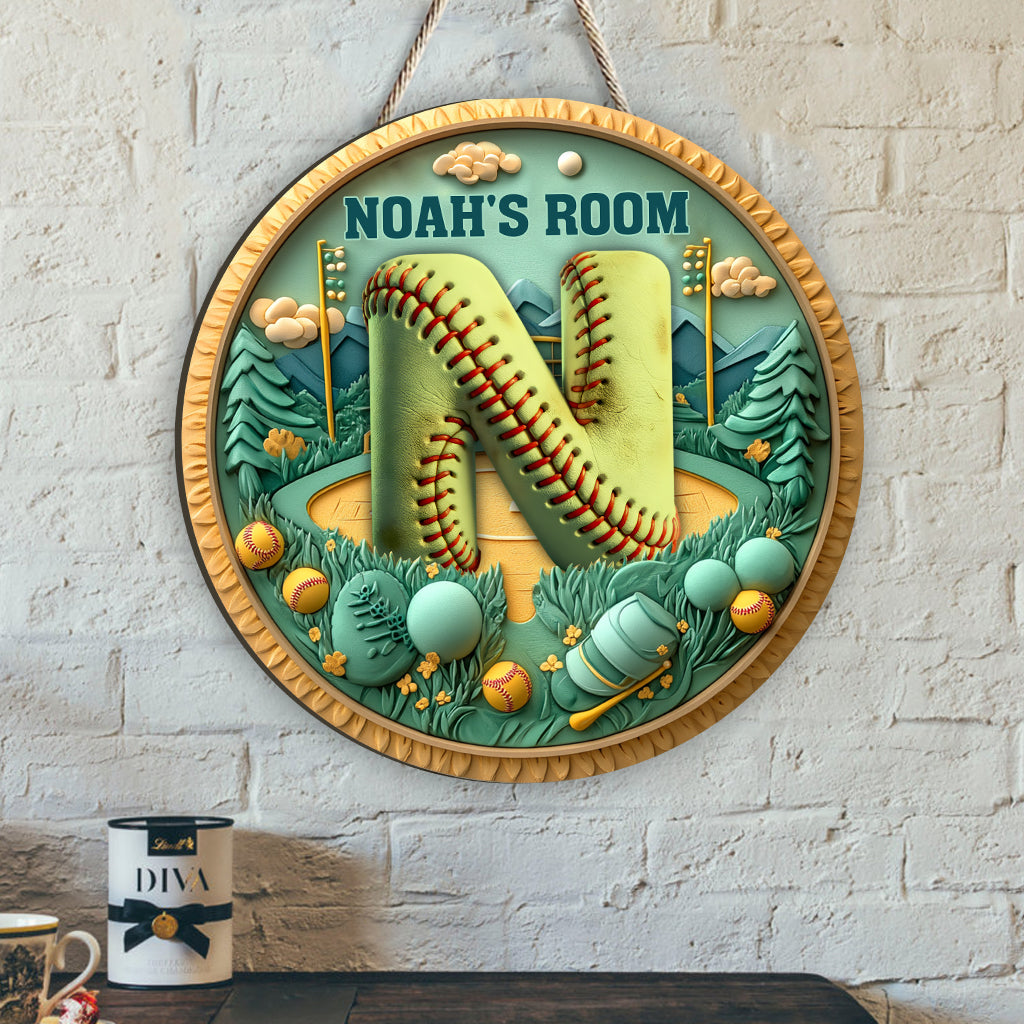 Softball Player Room - Personalized Softball Custom Shaped Wood Sign