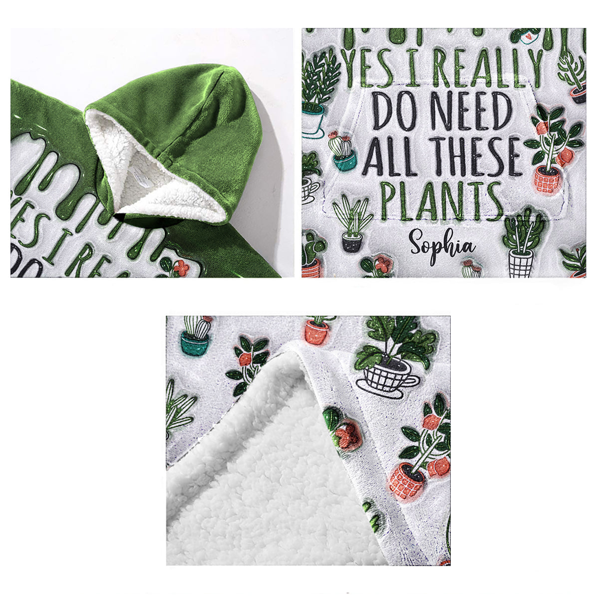 Ja, ich brauche all diese Pflanzen – personalisierter Garten-Decken-Hoodie