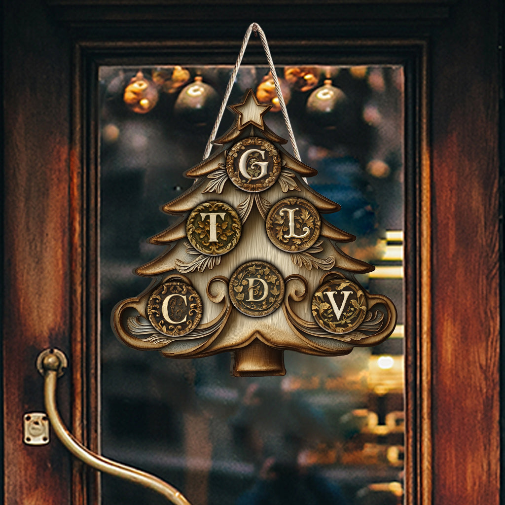 Familienweihnachten – Personalisiertes, individuell geformtes Holzschild für die Familie