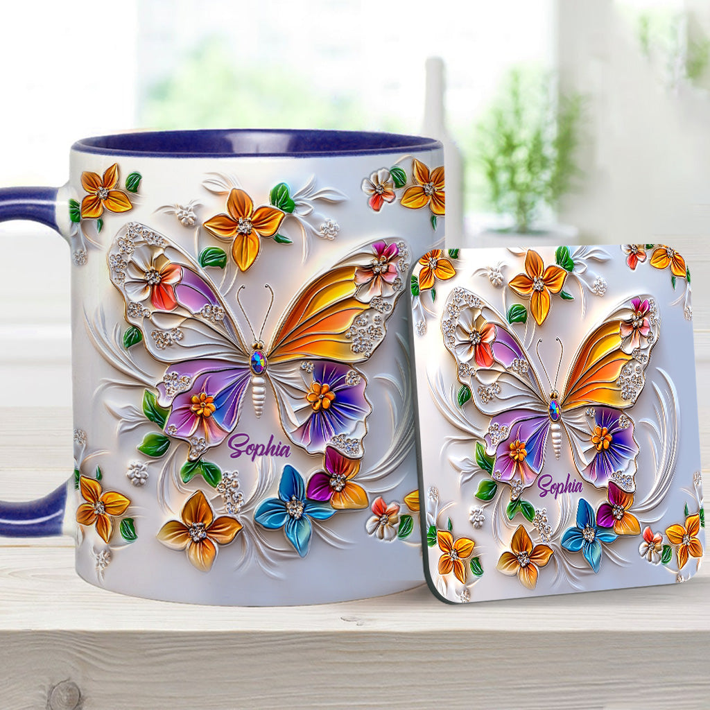 Wunderschöner Schmetterling – personalisierte Tasse mit Schmetterlingsmotiv