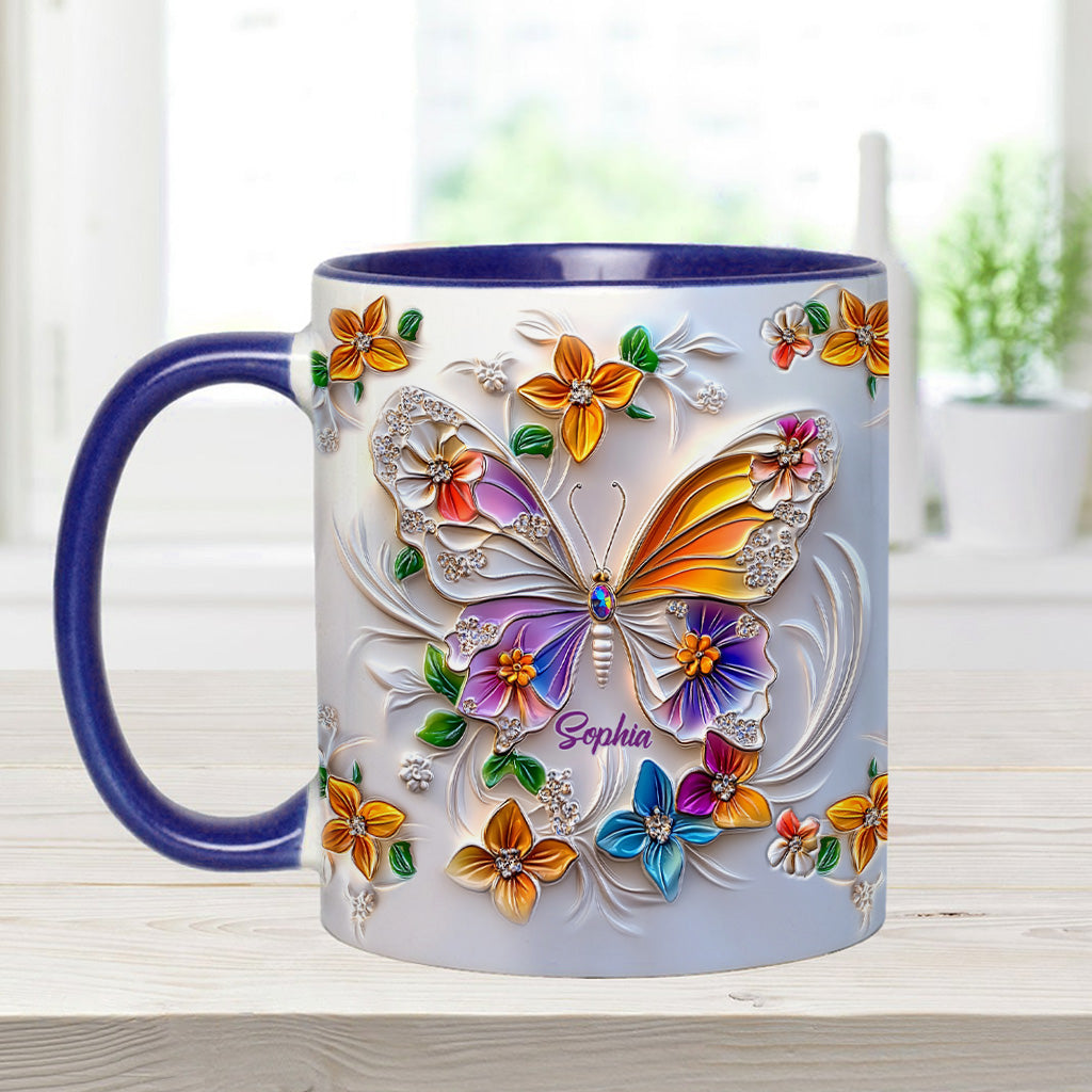 Wunderschöner Schmetterling – personalisierte Tasse mit Schmetterlingsmotiv