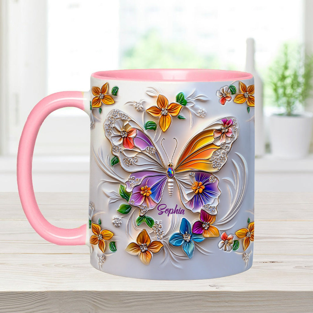 Wunderschöner Schmetterling – personalisierte Tasse mit Schmetterlingsmotiv