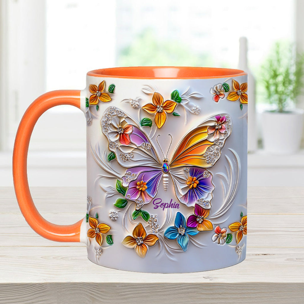 Wunderschöner Schmetterling – personalisierte Tasse mit Schmetterlingsmotiv