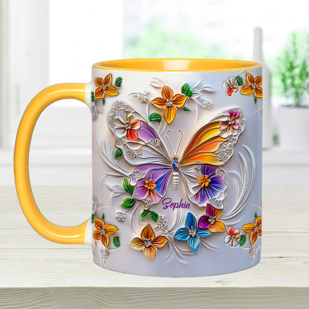 Wunderschöner Schmetterling – personalisierte Tasse mit Schmetterlingsmotiv