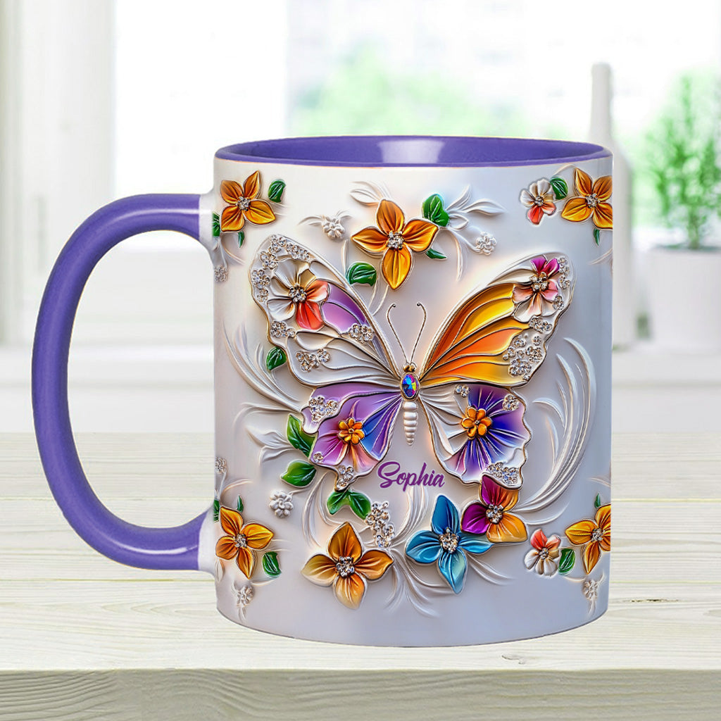 Wunderschöner Schmetterling – personalisierte Tasse mit Schmetterlingsmotiv
