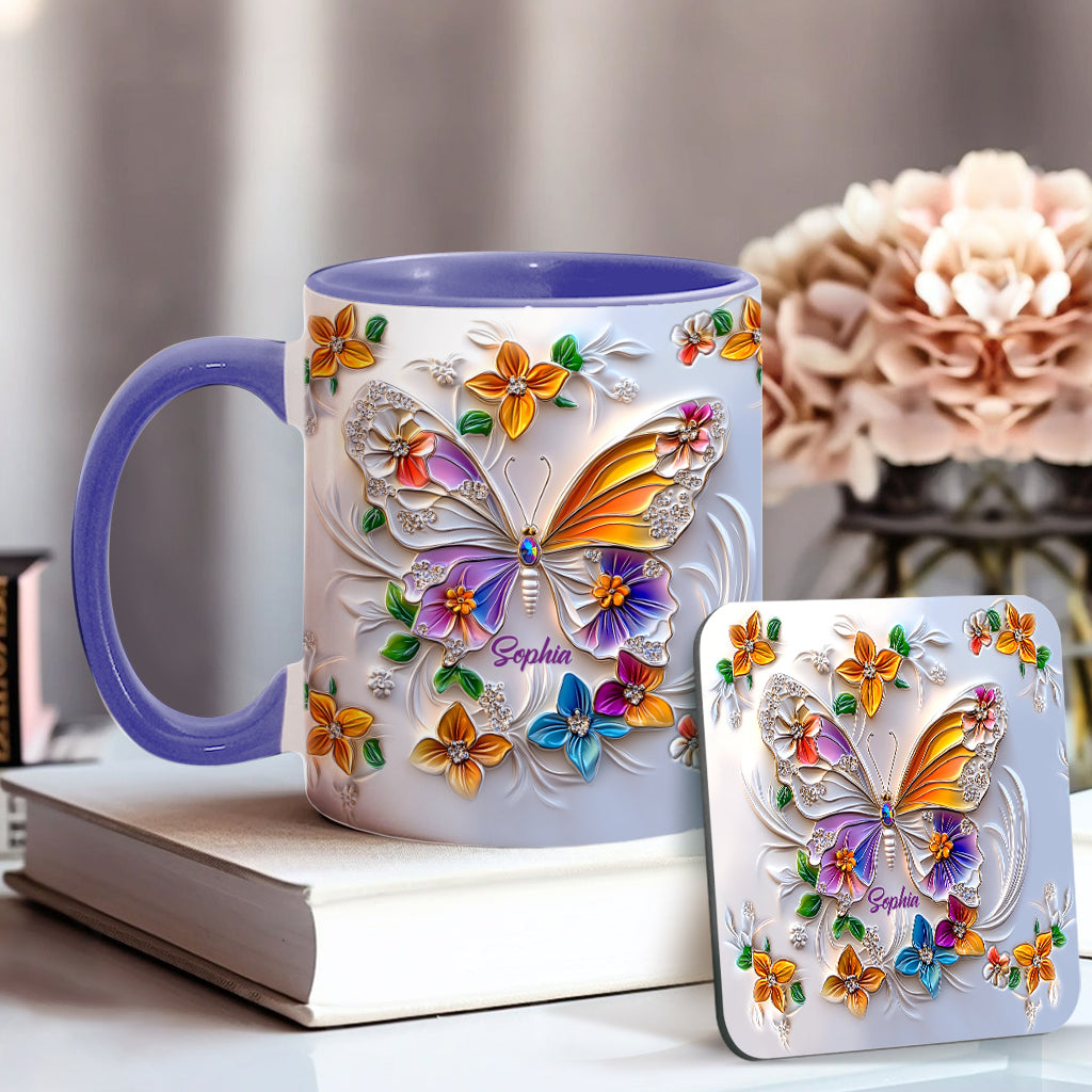 Wunderschöner Schmetterling – personalisierte Tasse mit Schmetterlingsmotiv