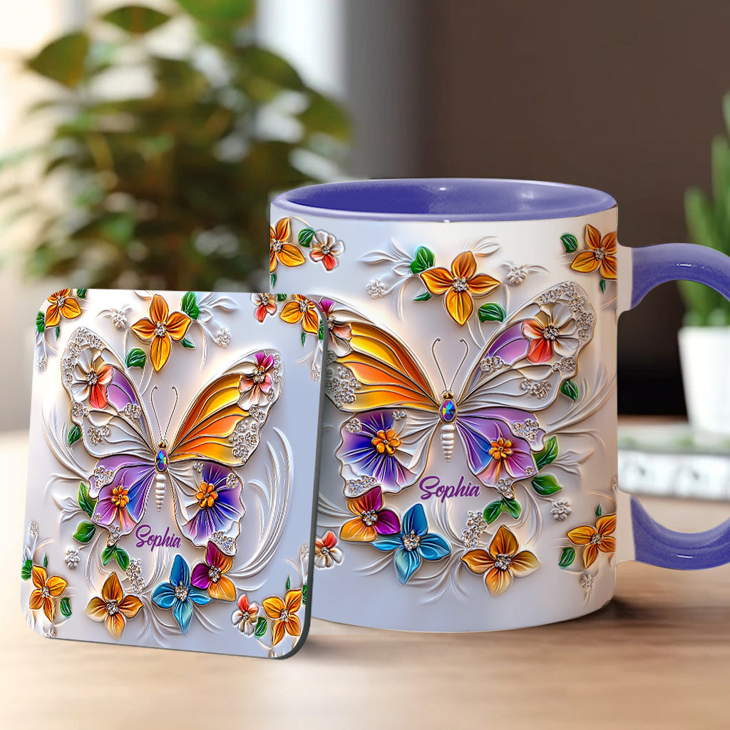 Wunderschöner Schmetterling – personalisierte Tasse mit Schmetterlingsmotiv