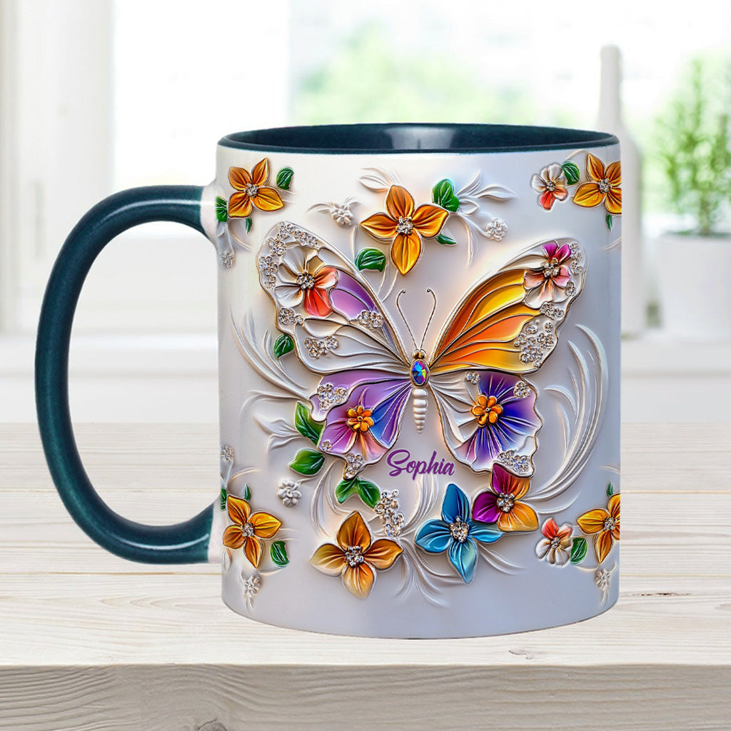 Wunderschöner Schmetterling – personalisierte Tasse mit Schmetterlingsmotiv
