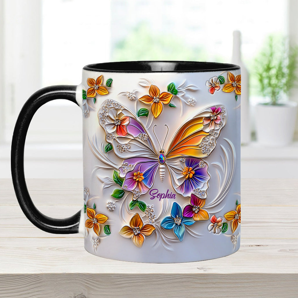Wunderschöner Schmetterling – personalisierte Tasse mit Schmetterlingsmotiv