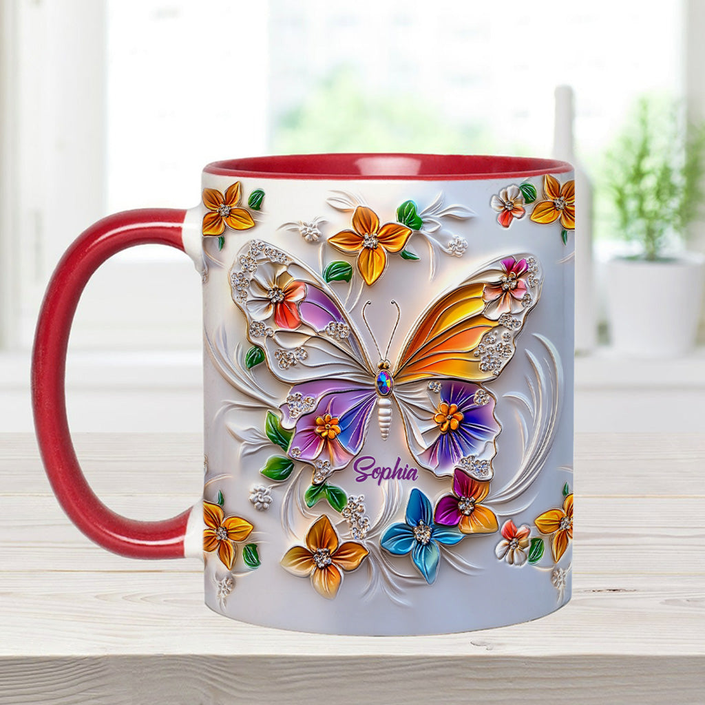 Wunderschöner Schmetterling – personalisierte Tasse mit Schmetterlingsmotiv