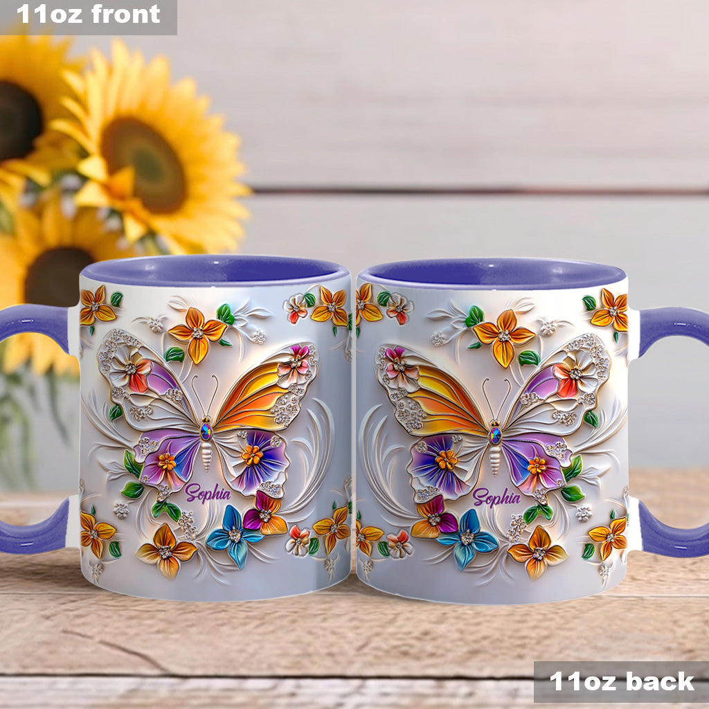 Wunderschöner Schmetterling – personalisierte Tasse mit Schmetterlingsmotiv