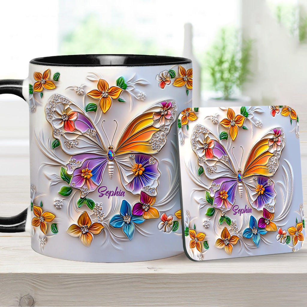 Wunderschöner Schmetterling – personalisierte Tasse mit Schmetterlingsmotiv