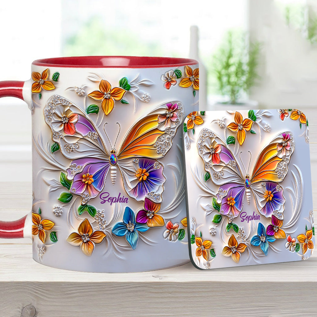 Wunderschöner Schmetterling – personalisierte Tasse mit Schmetterlingsmotiv