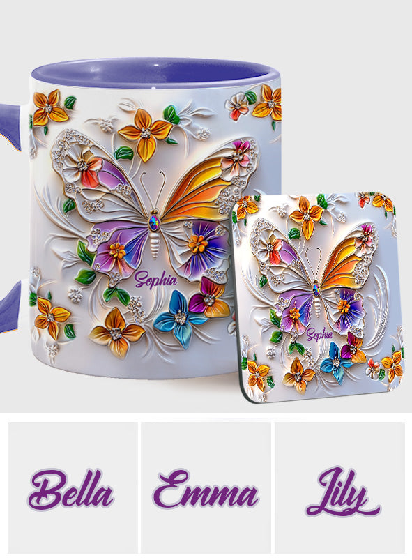 Wunderschöner Schmetterling – personalisierte Tasse mit Schmetterlingsmotiv