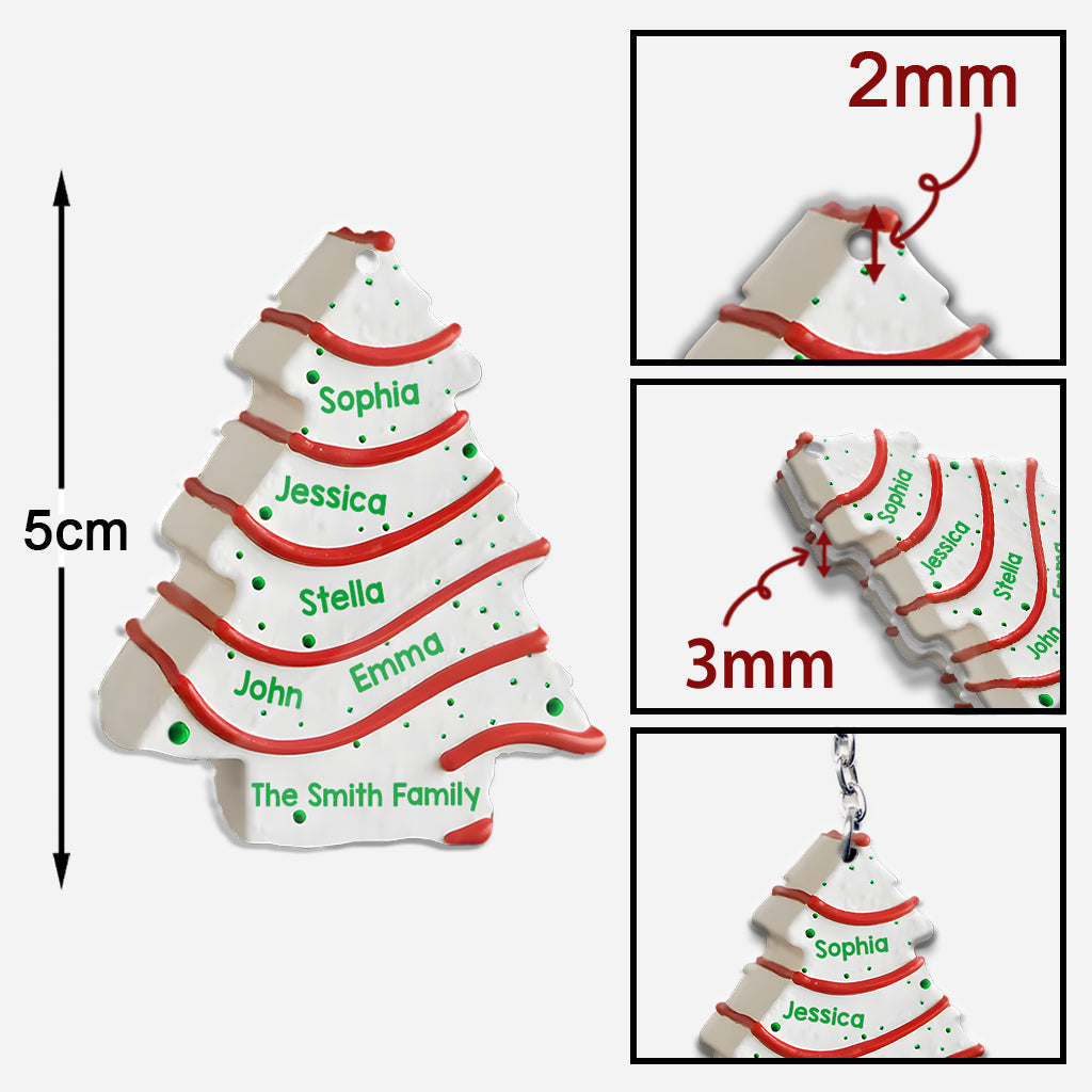 Weihnachtskuchen, Familie, Freunde, Kollegen – personalisierter Familien-Schlüsselanhänger