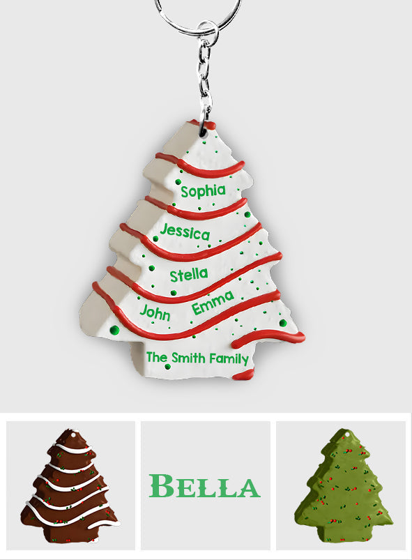 Weihnachtskuchen, Familie, Freunde, Kollegen – personalisierter Familien-Schlüsselanhänger