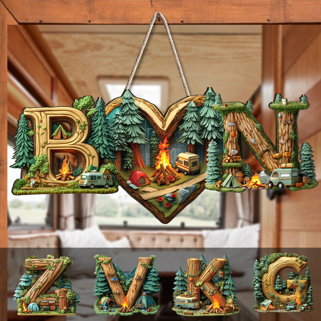 Brief für Camping-Pärchen – Personalisiertes Camping-Holzschild in individueller Form