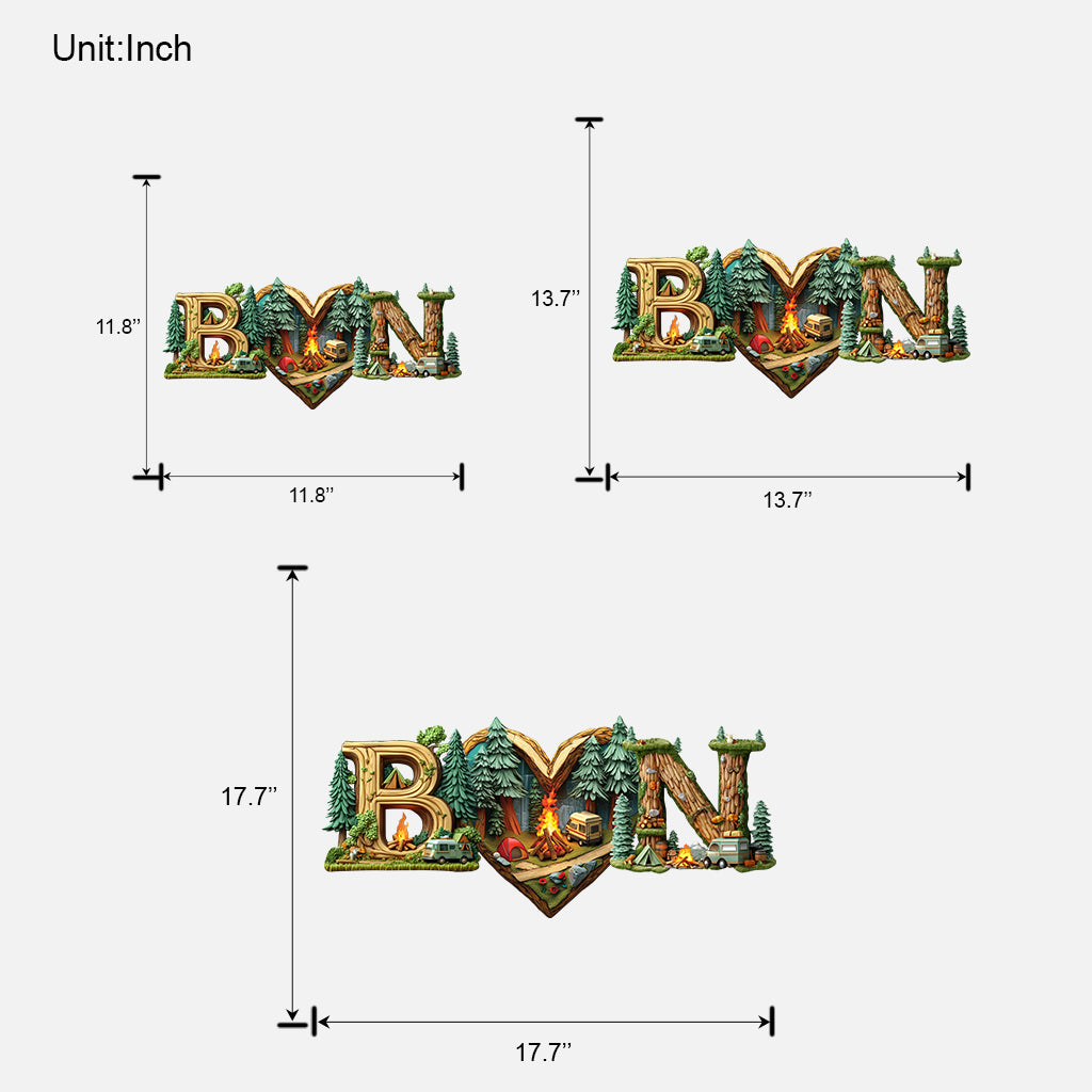 Brief für Camping-Pärchen – Personalisiertes Camping-Holzschild in individueller Form