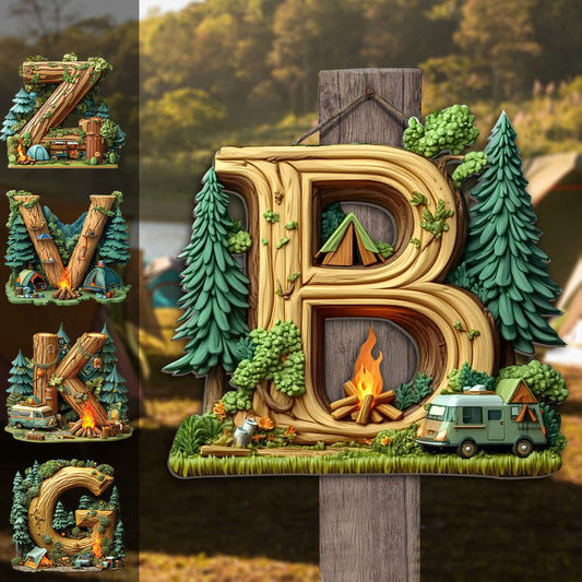 Camping-Buchstabe – Personalisiertes Camping-Holzschild in individueller Form