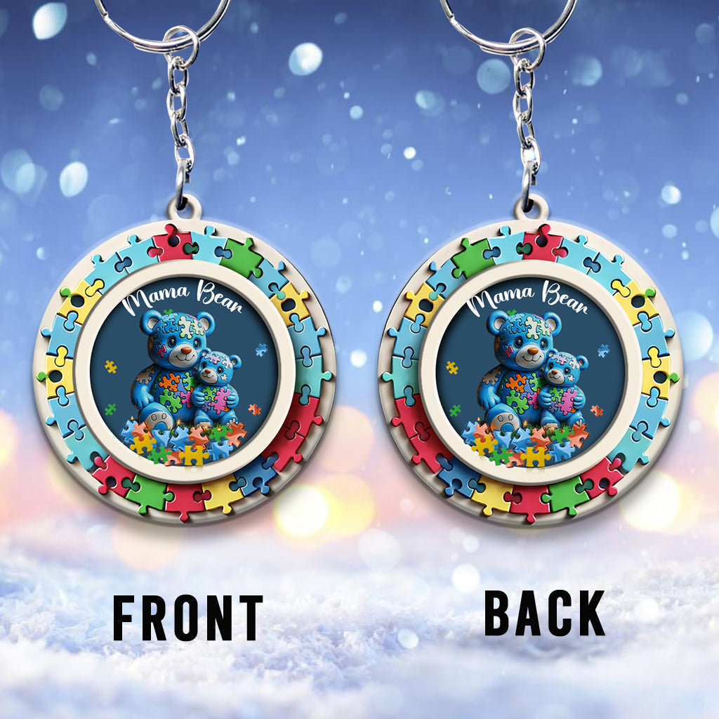Mama Bear - Autism Awareness Keychain