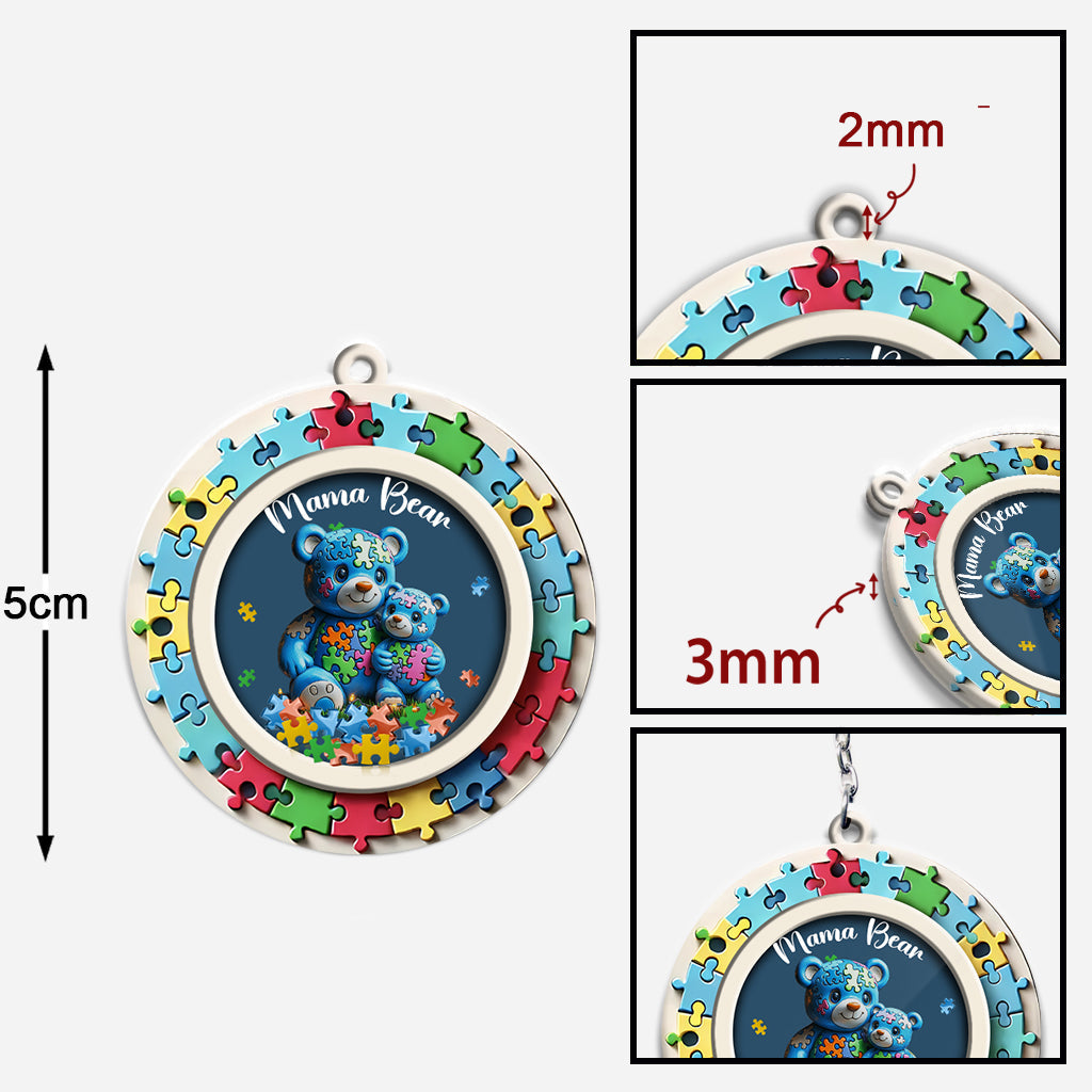 Mama Bear - Autism Awareness Keychain