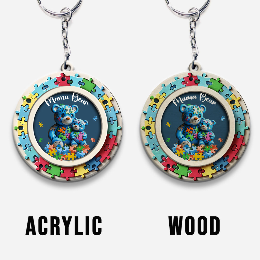 Mama Bear - Autism Awareness Keychain