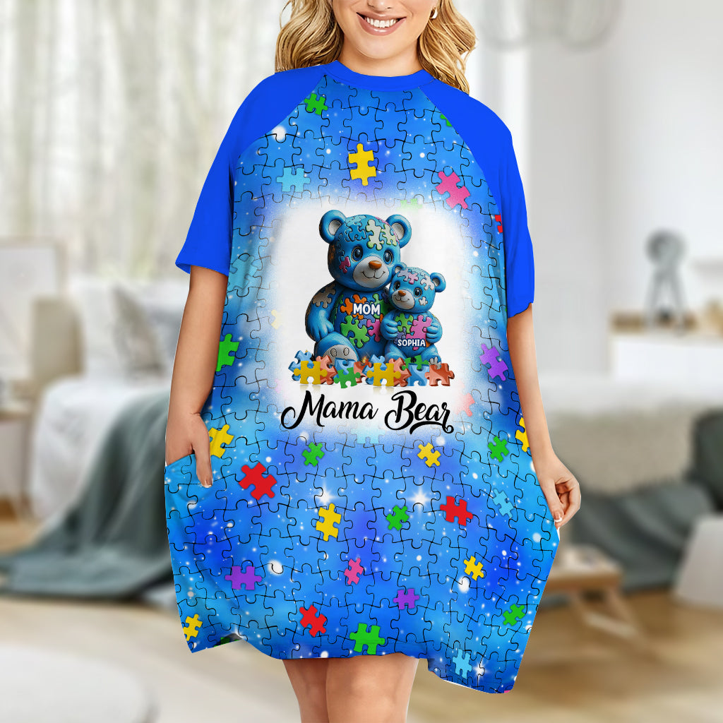 Mama Bär – Personalisiertes Schlafshirt-Kleid zur Sensibilisierung für Autismus