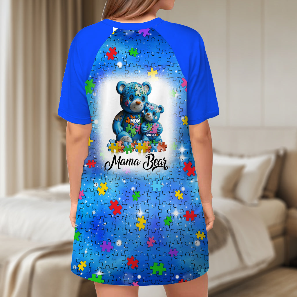Mama Bär – Personalisiertes Schlafshirt-Kleid zur Sensibilisierung für Autismus