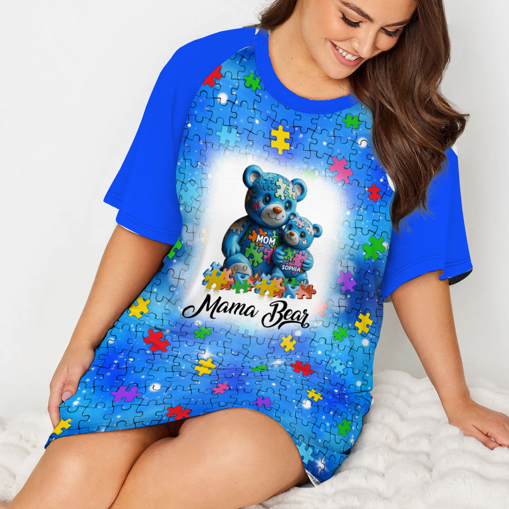 Mama Bär – Personalisiertes Schlafshirt-Kleid zur Sensibilisierung für Autismus