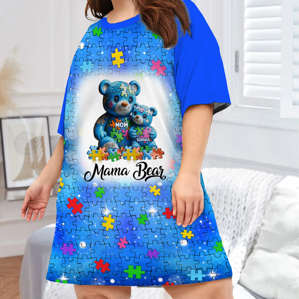 Mama Bär – Personalisiertes Schlafshirt-Kleid zur Sensibilisierung für Autismus