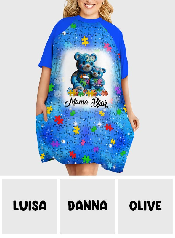 Mama Bär – Personalisiertes Schlafshirt-Kleid zur Sensibilisierung für Autismus