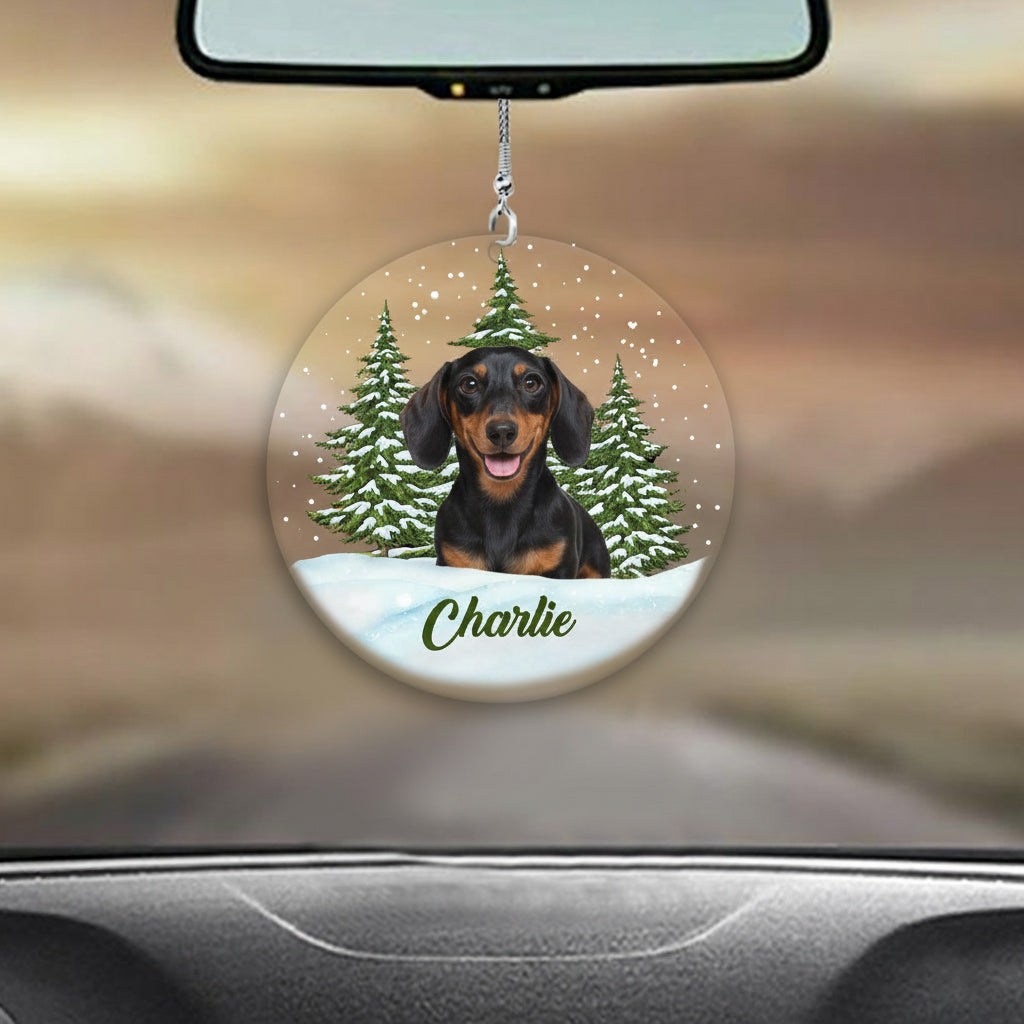 Frohe Weihnachten – Personalisierter transparenter Hunde-Weihnachtsbaumschmuck
