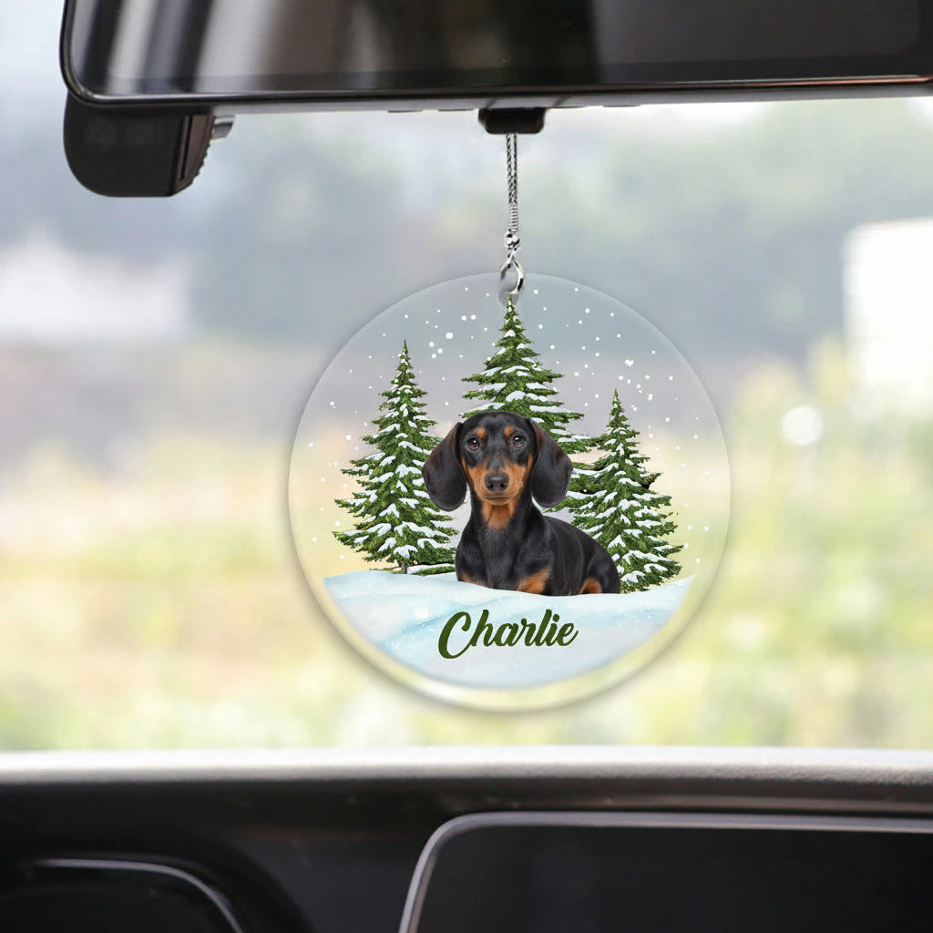 Frohe Weihnachten – Personalisierter transparenter Hunde-Weihnachtsbaumschmuck