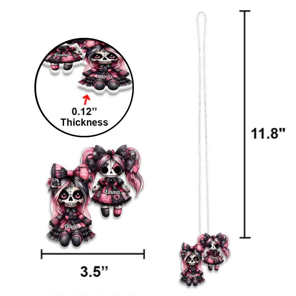 Schwester Schwester – Personalisierter Totenkopf-Autoanhänger