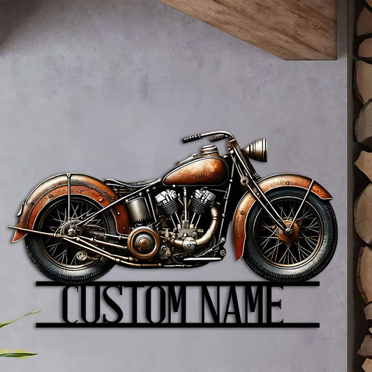 Custom Name - Personalized Biker Cut Metal Sign