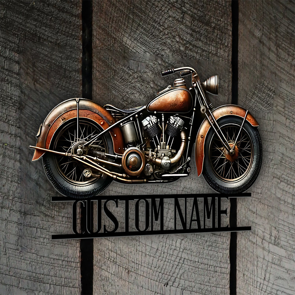 Custom Name - Personalized Biker Cut Metal Sign