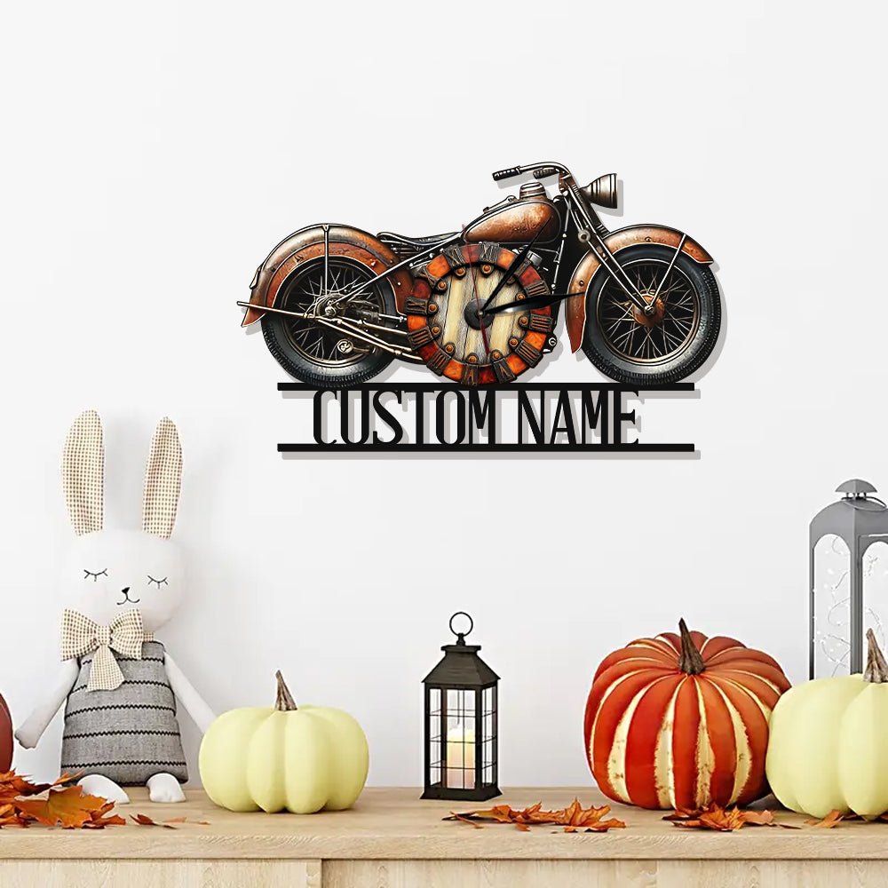 Immer Zeit für eine Fahrt – Personalisierte LED-Wanduhr für Biker