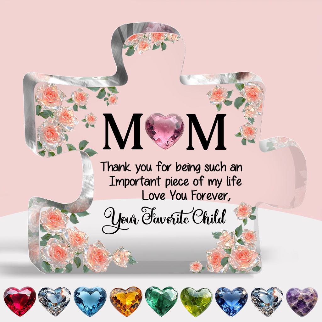 Danke Mama, Geburtsstein-Personalisierung – Personalisierte Acrylplakette in individueller Form für die Mutter