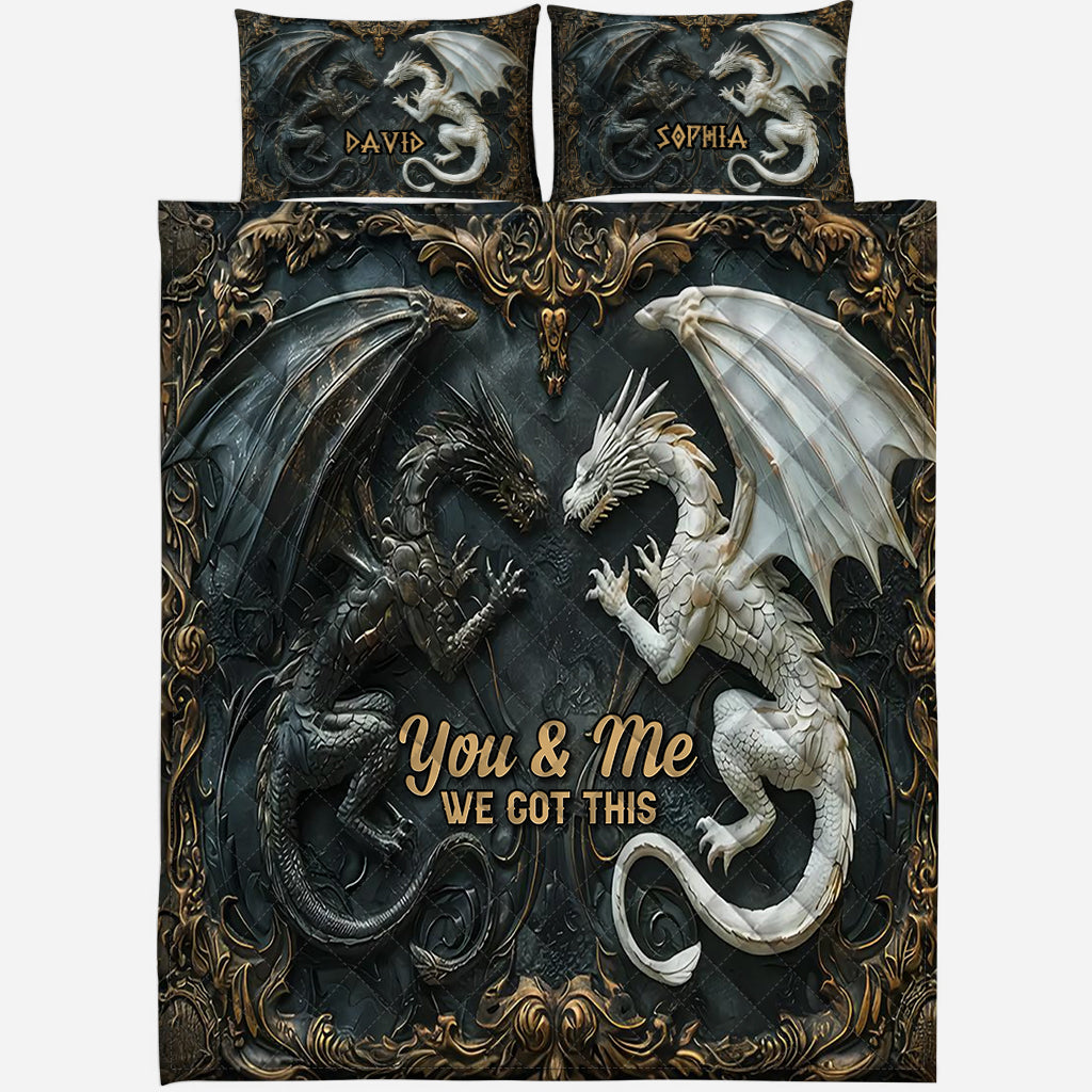You & Me We Got This - Personalized Dragon Quilt Set
