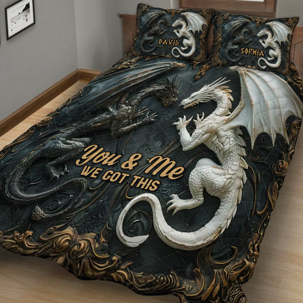 You & Me We Got This - Personalized Dragon Quilt Set