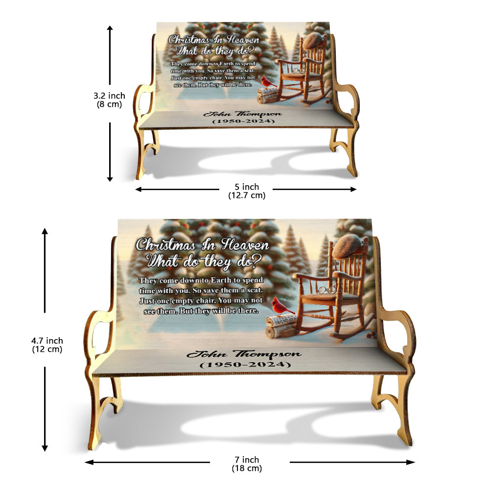 Weihnachten im Himmel – Personalisierte Gedenkbank aus Holz