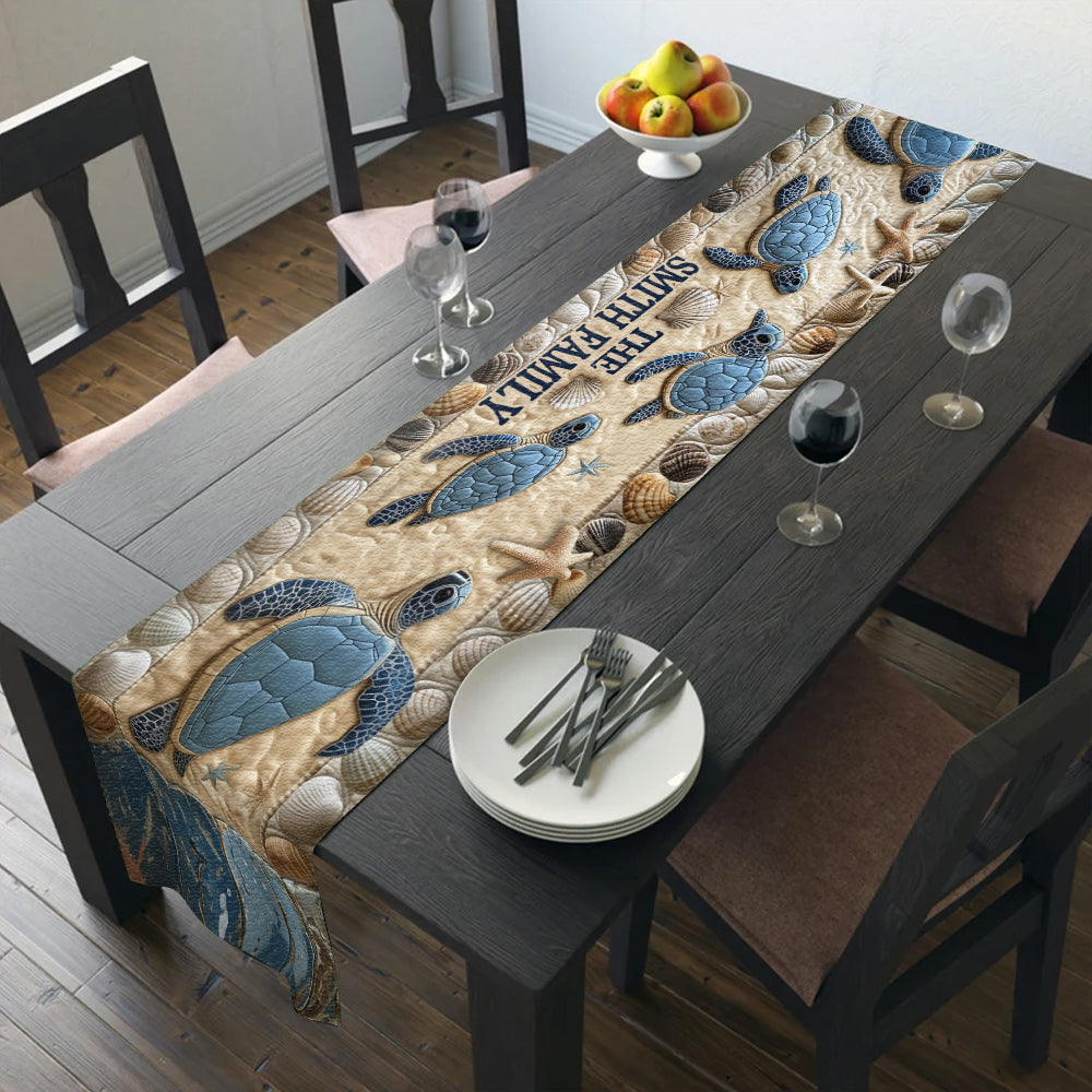 Liebe Schildkröten – Personalisierter Tischläufer mit Schildkrötenmotiv