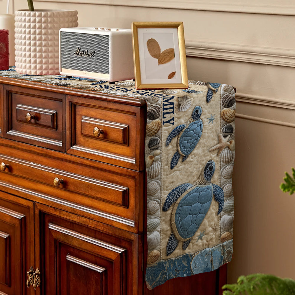 Liebe Schildkröten – Personalisierter Tischläufer mit Schildkrötenmotiv