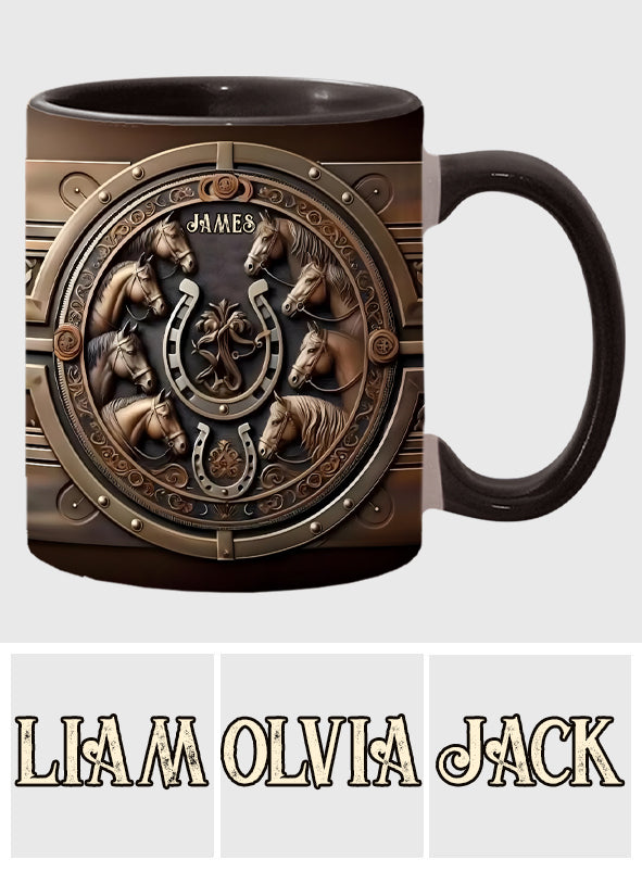 Liebe zum Pferd – Personalisierte Tasse mit Pferdemotiv