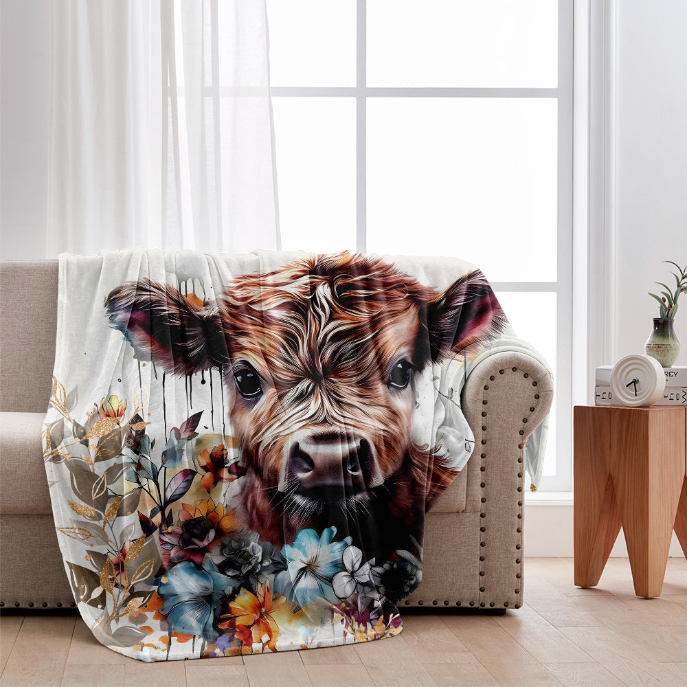 Cute Cow - Personalized Blanket