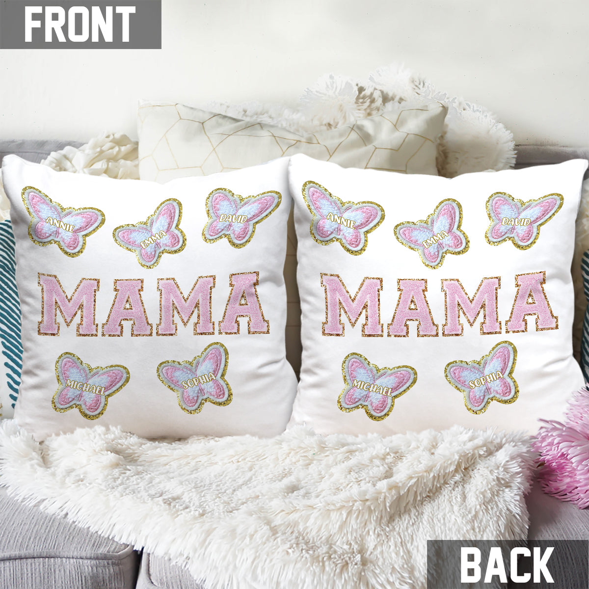 Best Grandma/ Mom Ever - Personalized Grandma Throw Pillow