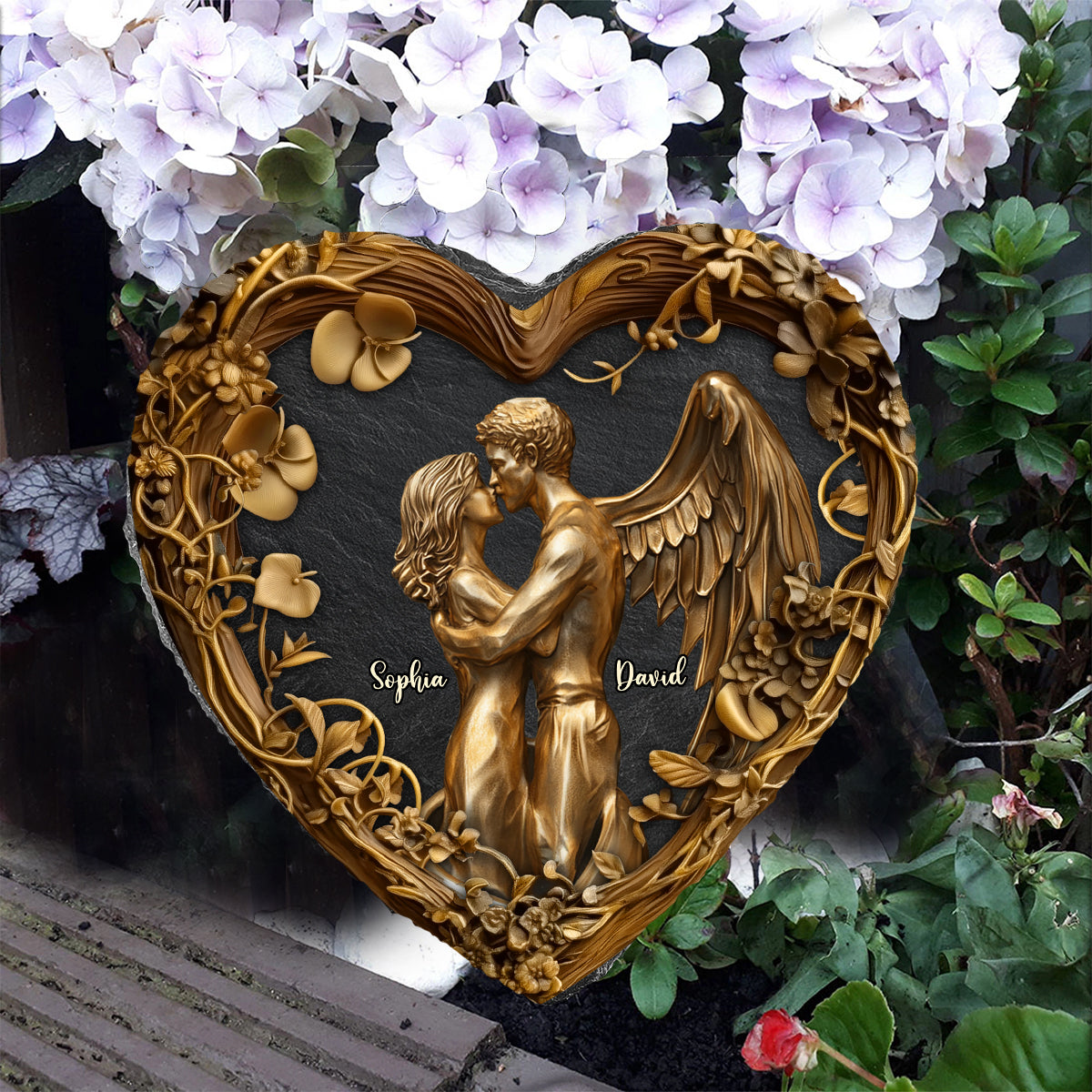 Du & Ich – Personalisierter herzförmiger Stein für Paare