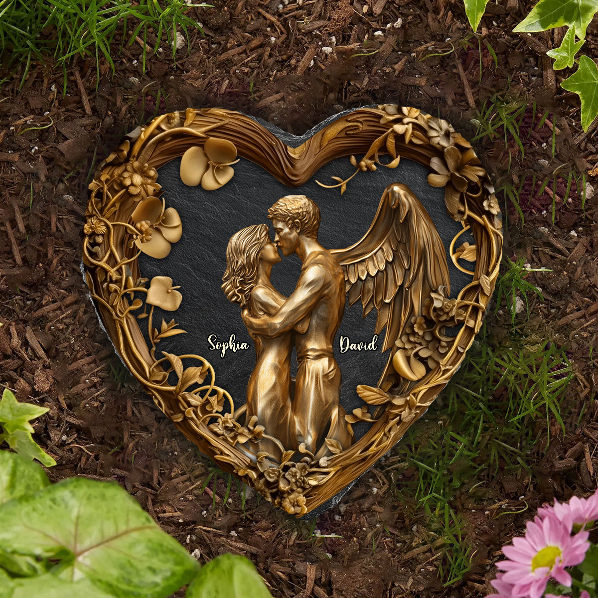 Du & Ich – Personalisierter herzförmiger Stein für Paare